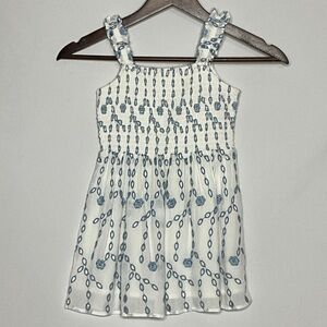LoveShackFancy White and Blue Kids Dress
